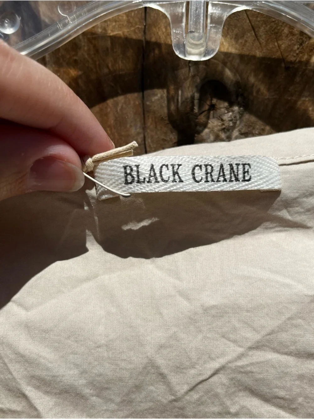 Brand New Black Crane 100% Cotton Relaxed Cream Button-Front Women's Top - Picture 5 of 9